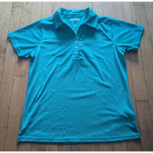 Pebble Beach Polo Shirt Mens Large Performance Striped Golf Casual Short Sleeve